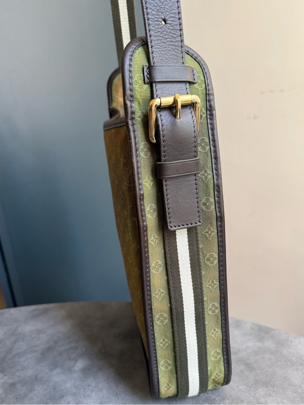 Louis Vuitton VI0074 Besace Mary Kate Olive Green & Brown Leather Crossbody Bag - Picture 5 of 16